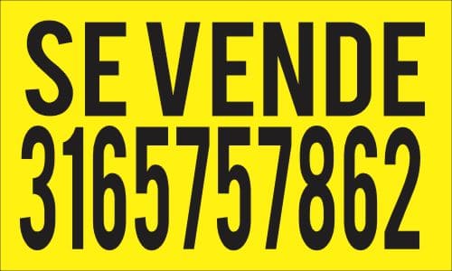 Diseño de aviso de se vende en color amarillo con letra negra