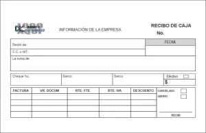Ejemplo de recibo de caja para descargar gratis