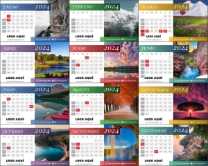 diseño todos los meses calendario 2024