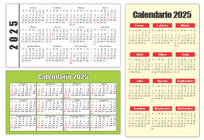 Calendario 2025 con Festivos de Colombia