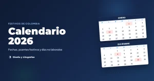 Recibos de Caja 8 Calendario 2026 con festivos de Colombia