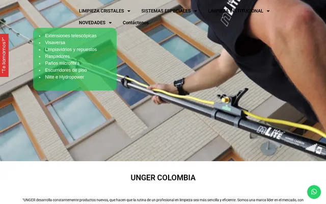 Página web de Unger Colombia diseñada en Medellín